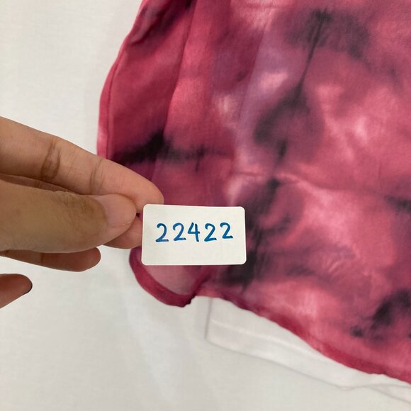 Live and Let Live size XL Red Black Tie Dye Beaded Soft Flowy Crew Neck Blouse - Picture 8 of 8